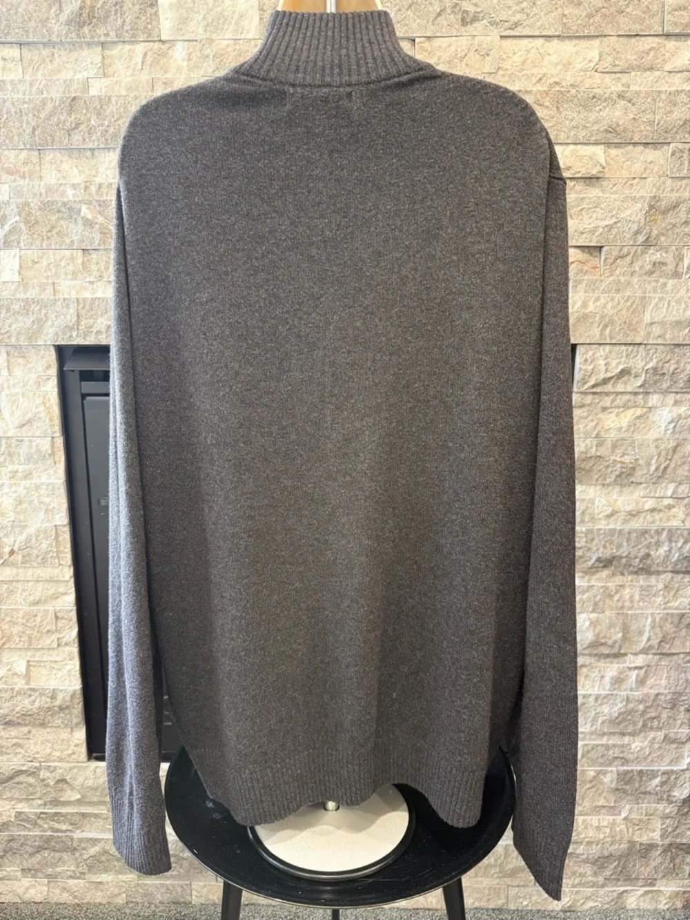 Banana Republic Charcoal Mock Neck  Button Sweater